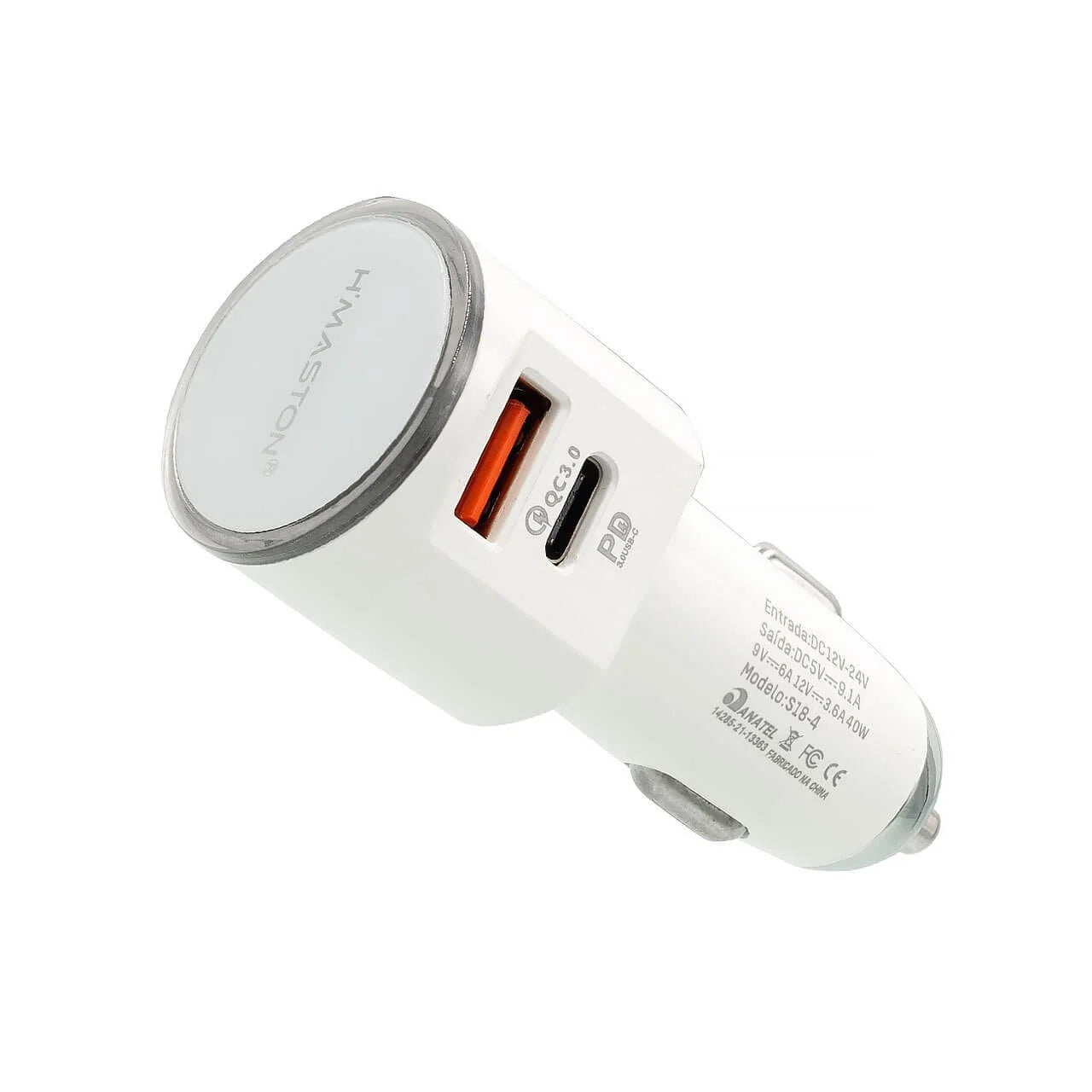 Carregador Veicular S18-4 Saida 48w
