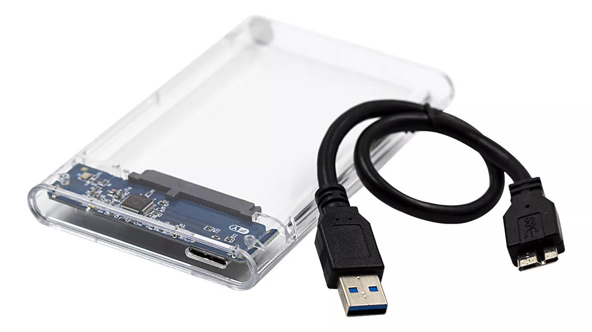 HD Externo Portátil USB 3.0 Case Transparente