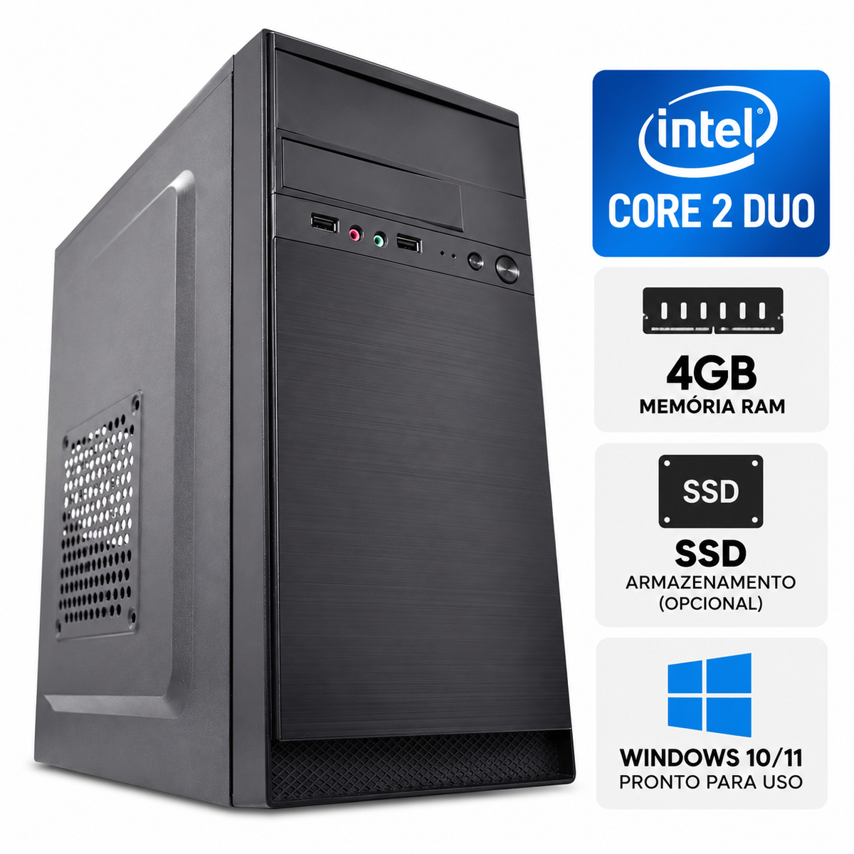 Computador Intel Core 2 Duo 4GB RAM